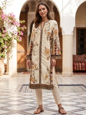 ETHNC EMBROIDERED KURTA TUNIC size XS